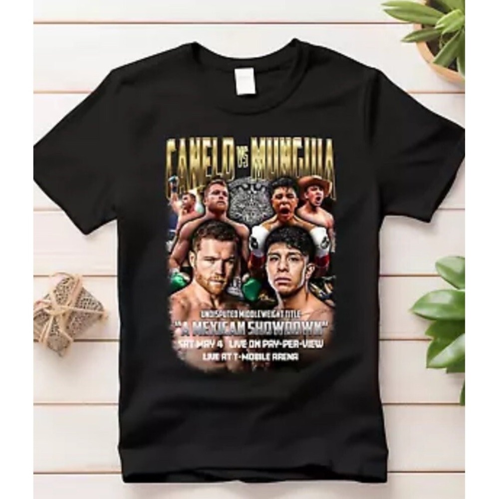 Canelo Vs Mungia Fight T SHIRT BLACK T Mobile Arena Size Large